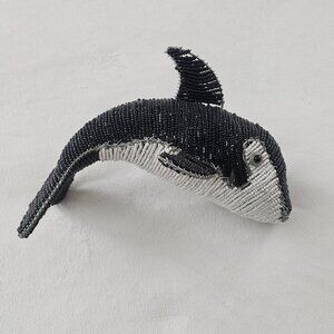 Beaded Wire Art Sculpture Of An Orca Whale